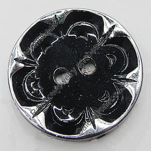 Plastic Button, Costume Accessories, Flat Round 30mm in diameter, Hole:3.5mm, Sold by Bag 