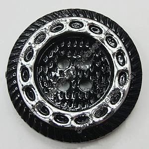 Plastic Button, Costume Accessories, Flat Round 22mm in diameter, Hole:2.5mm, Sold by Bag 