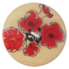 Wooden Button, Flat Round, 15mm, Hole:Approx 2mm, Sold by PC