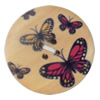 Wooden Button, Flat Round, 30mm, Hole:Approx 2mm, Sold by PC