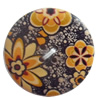 Wooden Button, Flat Round, 15mm, Hole:Approx 2mm, Sold by PC