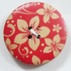 Wooden Button, Flat Round, 25mm, Hole:Approx 2mm, Sold by PC