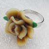 Iron Ring with Fimo Flower, 20-25mm, Mix Colour & Mix Style, Ring:18mm inner diameter, Sold by Box