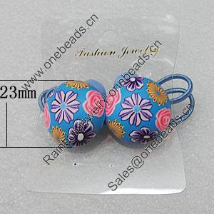 Fashionable Hair Ornament with Fimo, Flat Round 23mm, Sold by Group