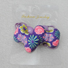 Fashionable Hair Ornament with Fimo, Bowknot 31x21mm, Sold by Group