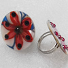 Iron Ring with Shell, 30mm, Mix colour & Mix style, Ring:18mm inner diameter, Sold by Box