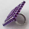 Iron Ring with Resin, Diamond, 44x54mm, Ring:18mm inner diameter, Sold by Box