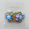 Fashionable Hair Ornament with Resin & Fimo, Flower 28mm, Sold by Group
