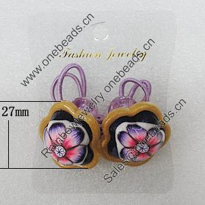 Fashionable Hair Ornament with Resin & Fimo, Flower 27mm, Sold by Group