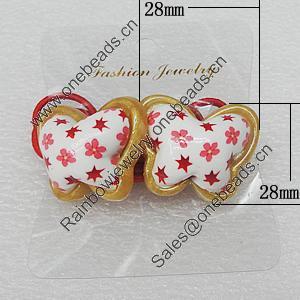 Fashionable Hair Ornament with Resin & Fimo, Bowknot 28x28mm, Sold by Group