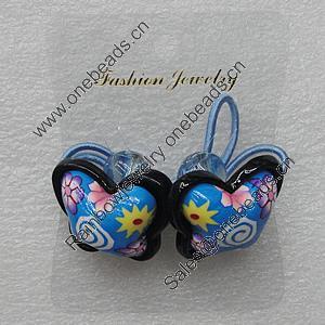 Fashionable Hair Ornament with Resin & Fimo, Butterfly 28x28mm, Sold by Group