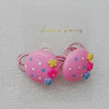 Fashionable Hair Ornament with Resin, Flat Round 26mm, Sold by Group