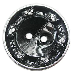 Plastic Button, Costume Accessories, Flat Round 18mm in diameter, Hole:2mm, Sold by Bag 