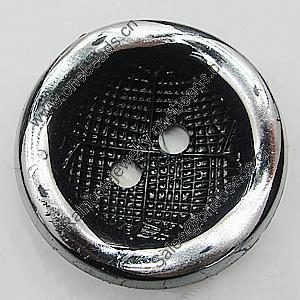 Plastic Button, Costume Accessories, Flat Round 18mm in diameter, Hole:2mm, Sold by Bag 