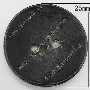 Wood Button, Costume Accessories, Flat Round 25mm in diameter, Hole:2mm, Sold by Bag 