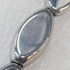 Electroplate Glass Beads, Flat Oval, 10x19mm, Hole Approx:1mm, Sold per 16-inch Strand
