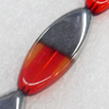 Electroplate Glass Beads, Horse eye, 12x30mm, Hole Approx:1mm, Sold per 16-inch Strand