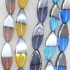 Electroplate Glass Beads, Horse eye, 12x30mm, Hole Approx:1mm, Sold per 16-inch Strand