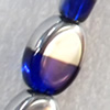 Electroplate Glass Beads, Flat Oval, 10x13mm, Hole Approx:1mm, Sold per 16-inch Strand