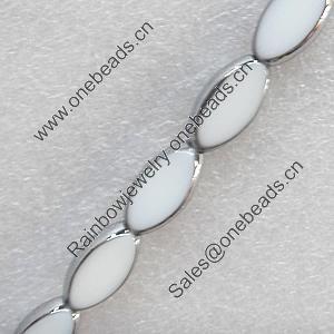 Electroplate Glass Beads, Horse eye, 10x15mm, Hole Approx:1mm, Sold per 16-inch Strand