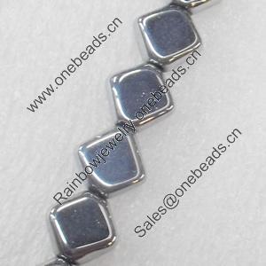 Electroplate Glass Beads, Diamond, 10mm, Hole Approx:1mm, Sold per 16-inch Strand
