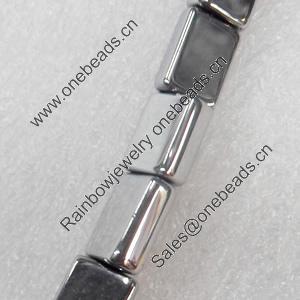 Electroplate Glass Beads, Rectangle, 8x12mm, Hole Approx:1mm, Sold per 16-inch Strand