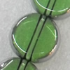 Electroplate Glass Beads, Flat Round, 10mm, Hole Approx:1mm, Sold per 16-inch Strand