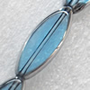 Electroplate Glass Beads, Horse eye, 12x28mm, Hole Approx:1mm, Sold per 16-inch Strand