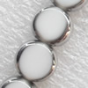 Electroplate Glass Beads, Flat Round, 8mm, Hole Approx:1mm, Sold per 16-inch Strand