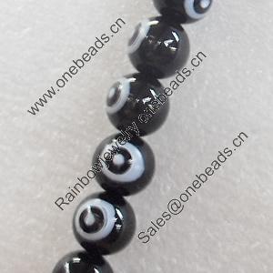 Glass Beads, Round, 10mm, Hole Approx:1mm, Sold per 16-inch Strand