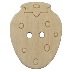 Wooden Button, 17x21mm, Hole:Approx 2mm, Sold by Bag