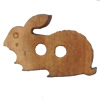 Wooden Button, Animal, 18x12mm, Hole:Approx 2mm, Sold by Bag