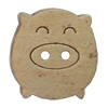 Wooden Button, Animal, 17x18mm, Hole:Approx 2mm, Sold by Bag