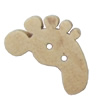 Wooden Button, 18x22mm, Hole:Approx 2mm, Sold by Bag
