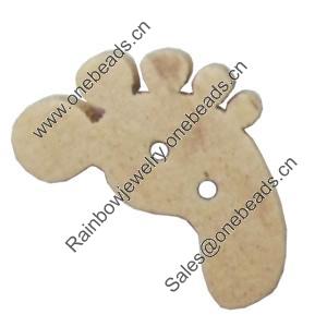 Wooden Button, 18x22mm, Hole:Approx 2mm, Sold by Bag