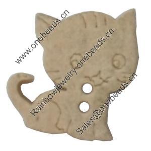 Wooden Button, Animal, 16mm, Hole:Approx 2mm, Sold by Bag