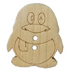 Wooden Button, Animal, 17x20mm, Hole:Approx 2mm, Sold by Bag