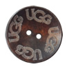Wooden Button, Flat Round, 30mm, Hole:Approx 2mm, Sold by Bag