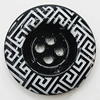 Plastic Button, Costume Accessories, Flat Round 23mm in diameter, Hole:2.5mm, Sold by Bag 