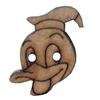 Wooden Button, Animal Head, 15x20mm, Hole:Approx 2mm, Sold by Bag