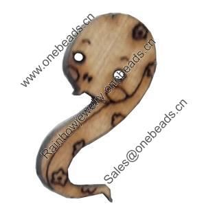 Wooden Button, 12x25mm, Hole:Approx 2mm, Sold by Bag