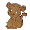 Wooden Button, Animal, 20x25mm, Hole:Approx 2mm, Sold by Bag