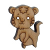 Wooden Button, Animal, 18x28mm, Hole:Approx 2mm, Sold by Bag