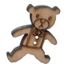Wooden Button, Animal, 23x30mm, Hole:Approx 2mm, Sold by Bag