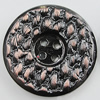 Plastic Button, Costume Accessories, Flat Round 21.5mm in diameter, Hole:2mm, Sold by Bag 