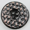 Plastic Button, Costume Accessories, Flat Round 25mm in diameter, Hole:2mm, Sold by Bag 