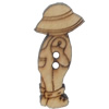 Wooden Button, 14x30mm, Hole:Approx 2mm, Sold by Bag