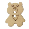 Wooden Button, Animal, 17x22mm, Hole:Approx 2mm, Sold by Bag