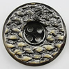 Plastic Button, Costume Accessories, Flat Round 16mm in diameter, Hole:1.5mm, Sold by Bag 