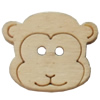 Wooden Button, Animal Head, 22x18mm, Hole:Approx 2mm, Sold by Bag